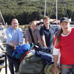 4 persons with boat equipment